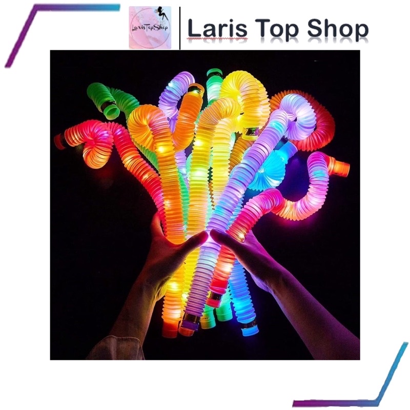 Mainan Anak Light Pop Up Pies/ Mainan Anak Pipa Lampu / / Mainan Anak Light Up Pop Tubes Pop Pipes / Mainan Lampu Stick Pipa Selang Fidget Toy / Lampu Stick Pipa Selang