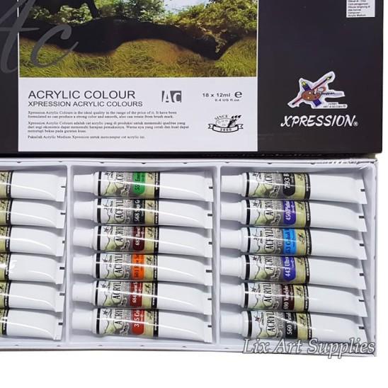 

Xpression Acrylic Color Set 18 - 818B / Cat Akrilik Set 18x12ml