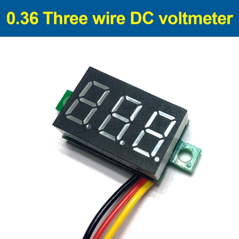 Solighter 3PCS Voltmeter Digital DC Profesional LED 2.5-30V/0-100V Tester Tegangan