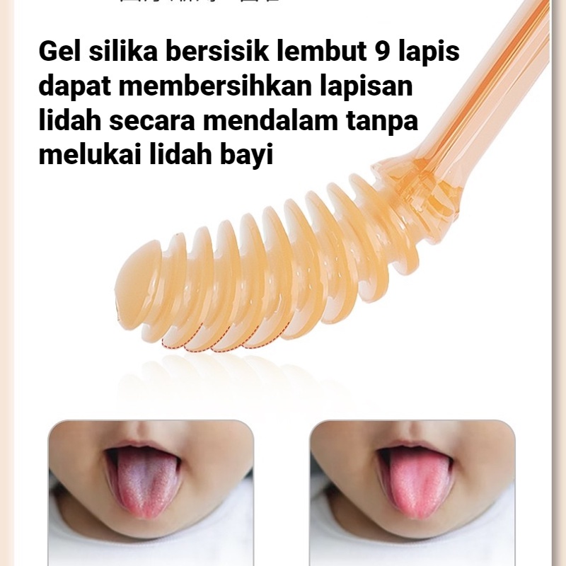 Sikat Lidah dan Gigi Bayi 3in1 Coklat Bahan Full Silikon 0-18 bulan plus Gelas BPA free Sikat Gigi dan Lidah Bayi Silikon 0-18 bulan plus Gelas Sikat Gigi Bayi Sikat Lidah Bayi 2 in 1 Perawatan Mulut Bayi Sikat Gigi