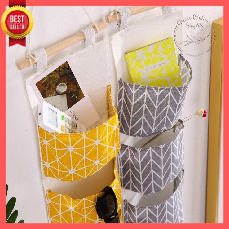 [GOS] C203 - Organizer Pouch Gantung 3 Sekat / Storage Bag Gantung Pocket Serbaguna /  Pouch Hanging