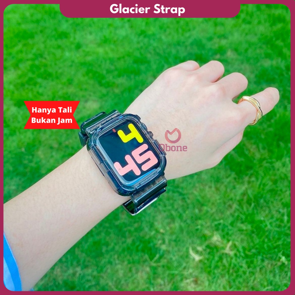 Transparan strap untuk watch T500 T55 T500plus iwatch HW22 42mm 44mm Glacier Tali jamtangan smartwatch