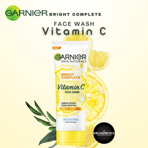 Garnier Bright Complete Vitamin C Face Wash Brightening Cleanser Foam - 100 ml