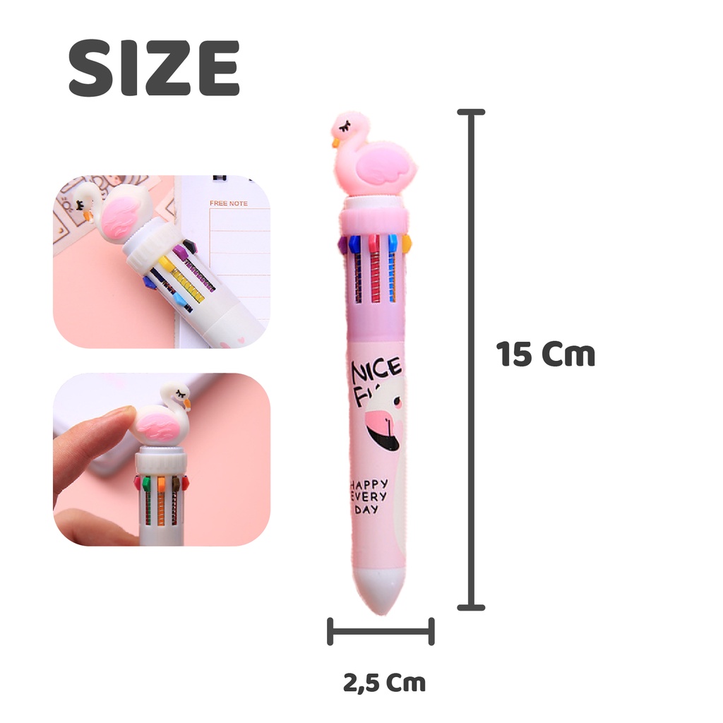 Pretty PULPEN  KARAKTER LUCU DOLL 3D 10 WARNA PULPEN TULIS