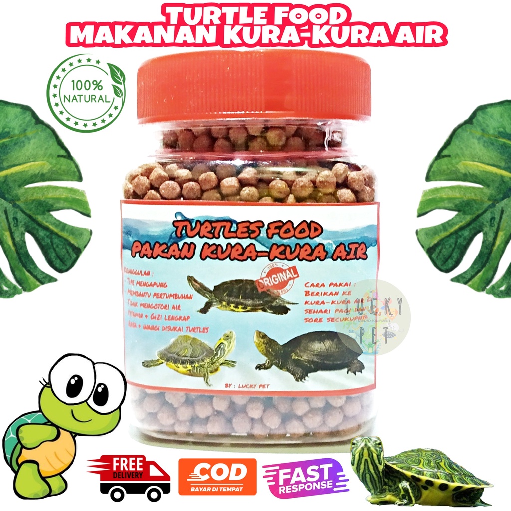 [100 GR] Makanan kura-kura air Brazil res dada merah turtle food reptil air pakan kura kura pelet ku