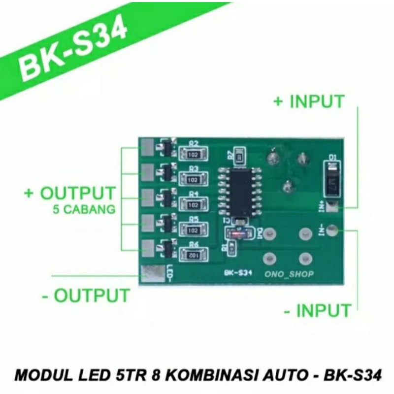 Modul led BK-S34 8kombinasi Modul 5tr 8mode otomatis