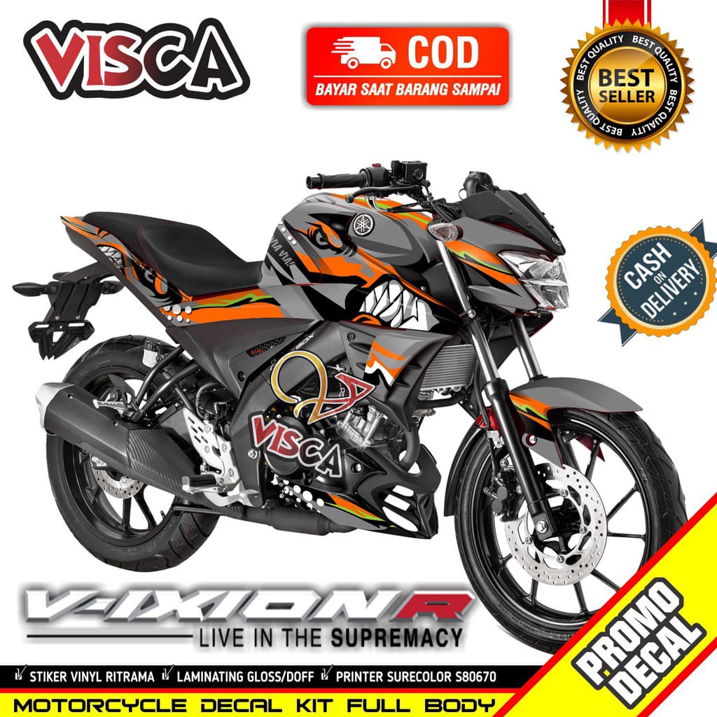 COD / Bayar Ditempat Decal All New Vixion R Striping Vixion New R Stiker Motor Yamaha Vixion R Shark