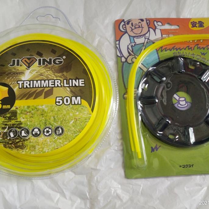 paket tali senar 2.6mm 50 mtr + plat senar potong rumput