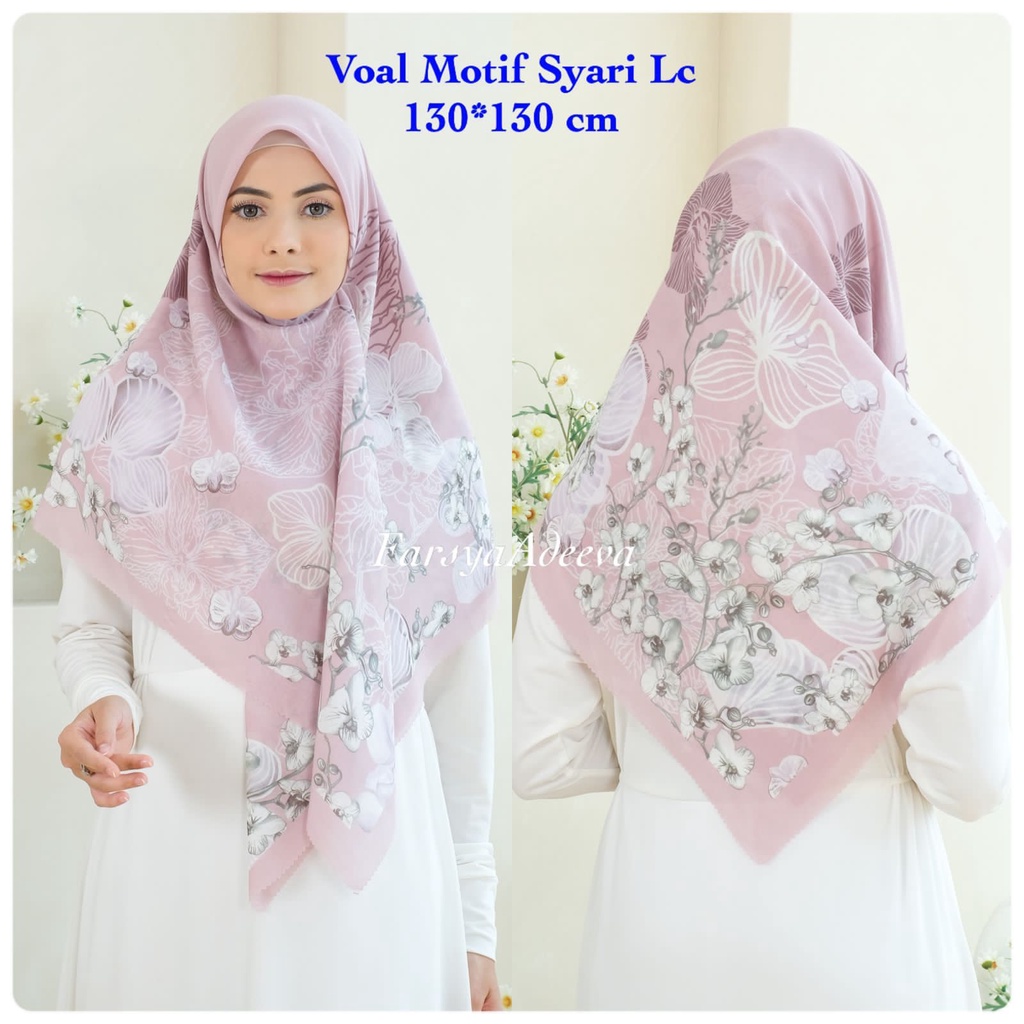 KERUDUNG SEGIEMPAT SYAR'I DEENAY LASERCUT KW KERUDUNG SEGIEMPAT JUMBO MOTIF TERBARU NAYLA HIJA'B