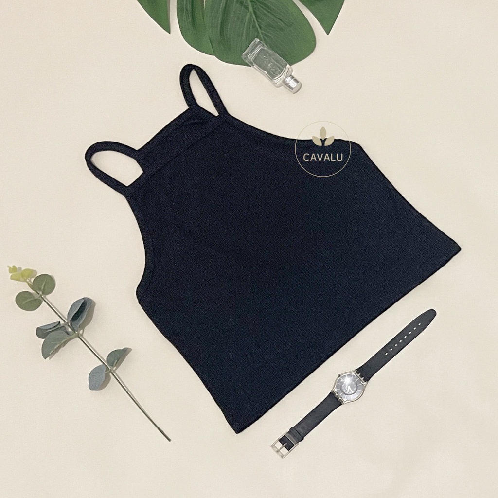 CAVALU Basic Tanktop Tali Knit Tank Top Rajut Crop Tank Top 097