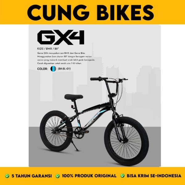 Sepeda anak laki BMX 20 Inch Genio GX 04 by United Bike ban besar jumbo 3.0