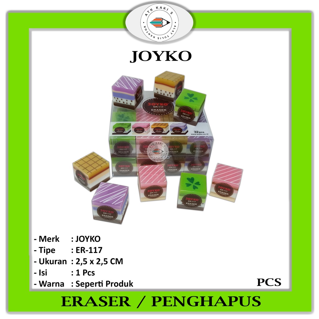 

JOYKO -ERASER ER-117 - Penghapus Pensil Motif Kue - Pcs