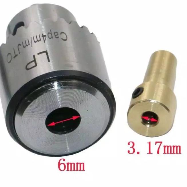 🅾 Mini Drill Chuck 4mm + Adapter / Jepitan Mata Bor dengan Kunci