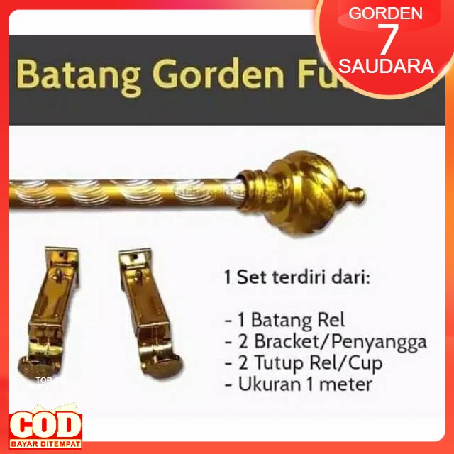 (40-130Cm) Tiang Batang Rell Rel Aluminium Hordeng Gorden Tirai Gordyn Pintu Jendela Rollet Minimali