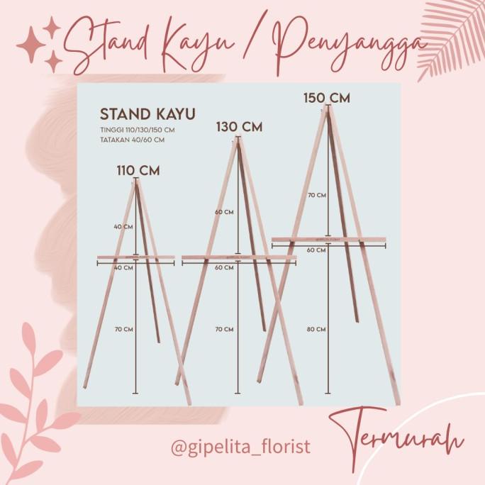 

Standing kayu / stand Tripod / papan bunga 130 x 60 CM gipelita