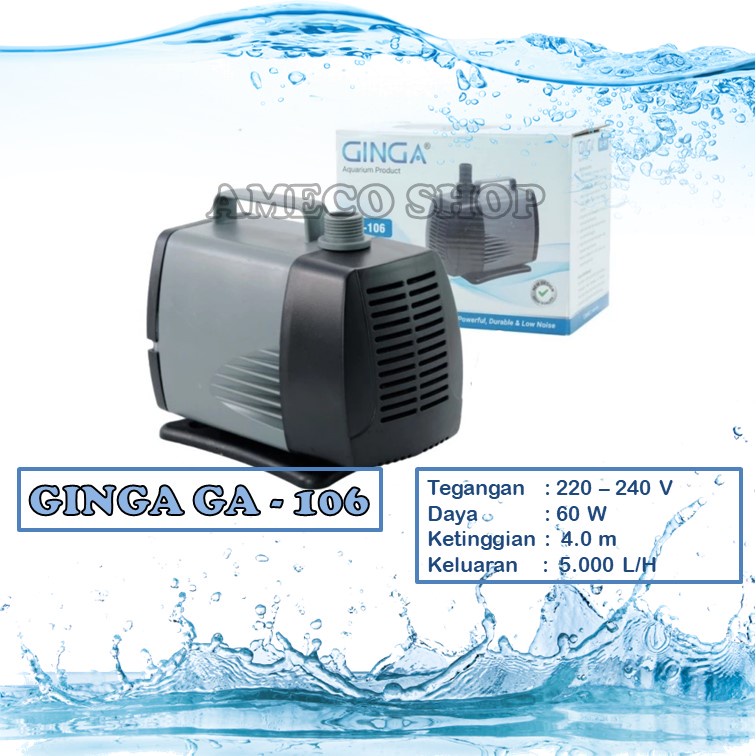 GINGA Pompa Air Celup Aquarium Water Pump GA 106