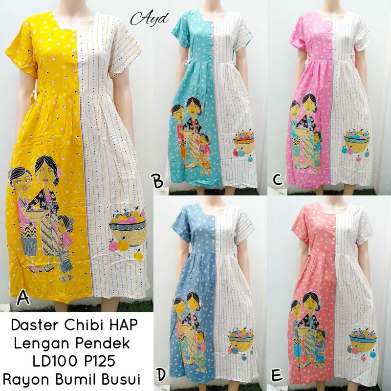 Daster chibi HAP bu Tejo tedjo bumil busui rayon lengan pendek