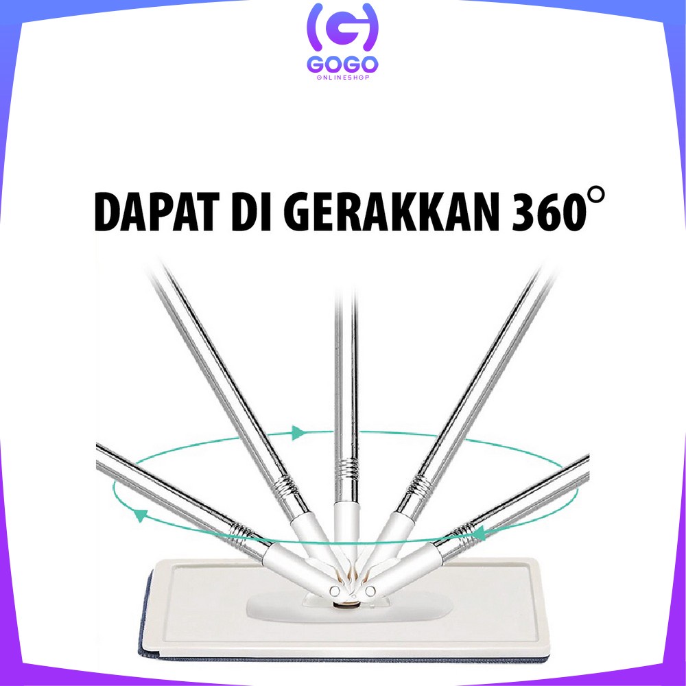 GOGO-C527 Pel Lantai Ember Petak Praktis Multifungsi / Kain Pel Pembersih Lantai / Mop Scratch Flat With Bucket