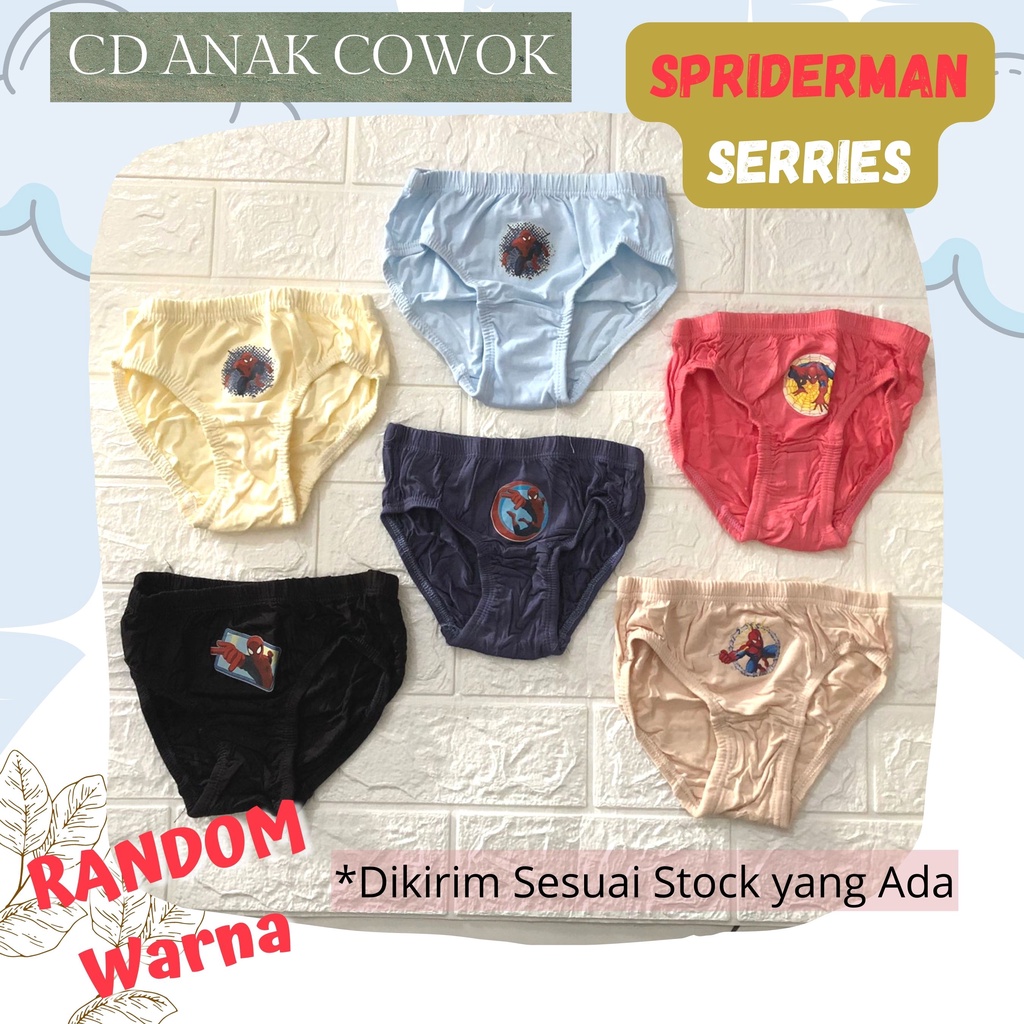 Celana Dalam Bayi 3 9 12 bulan Laki-Laki 1 SET isi 6 CD Boy 3-14M Segitiga Karakter Lucu bahan Katun