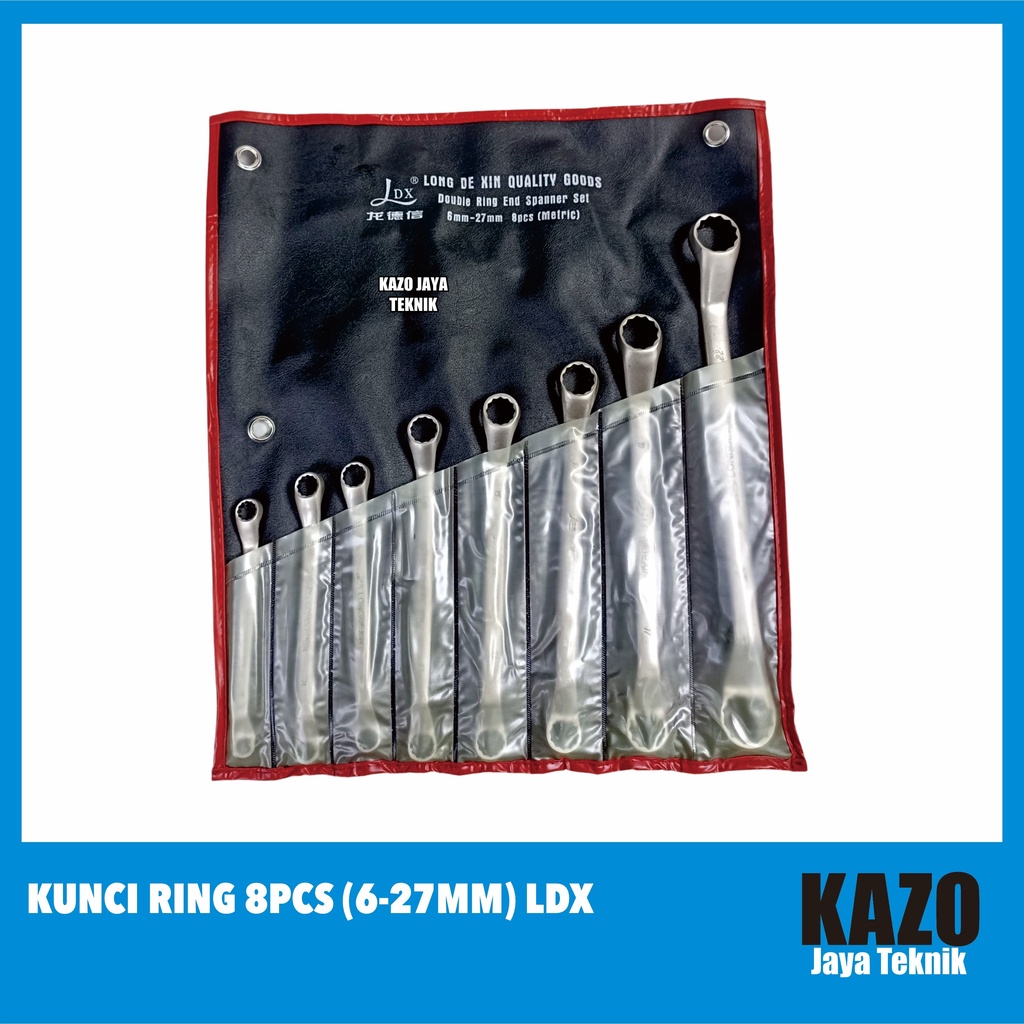 Kunci Ring 8pcs (6-27mm) - Kunci Ring Pas Set LDX