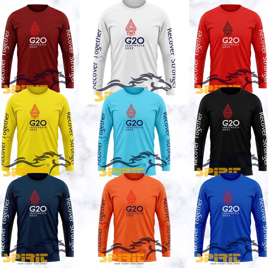 Kaos Baju KTT G20 Bali Indonesia Lengan Panjang Katun 24s Jumbo