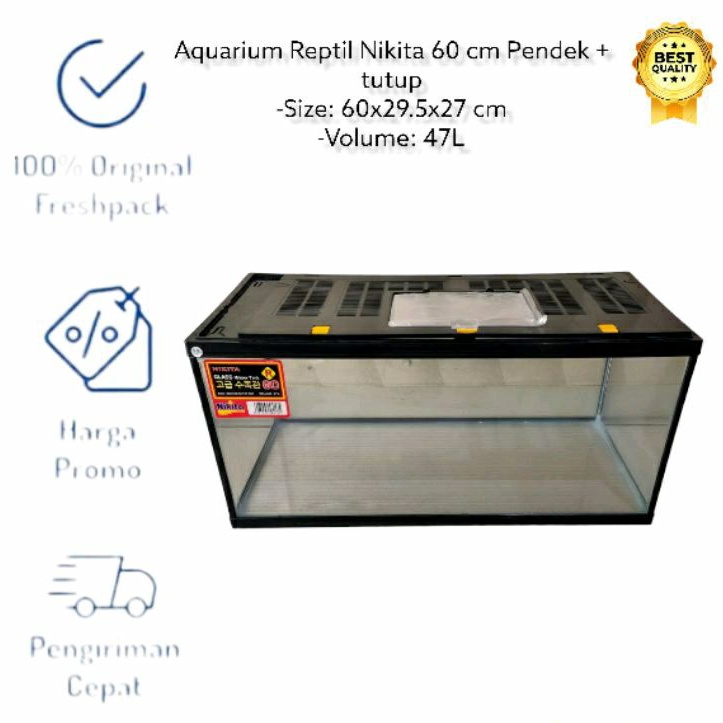 AQUARIUM REPTIL 60 CM PENDEK + TUTUP /AQUARIUM PENDEK 60 CM / AQUARIUN IKAN