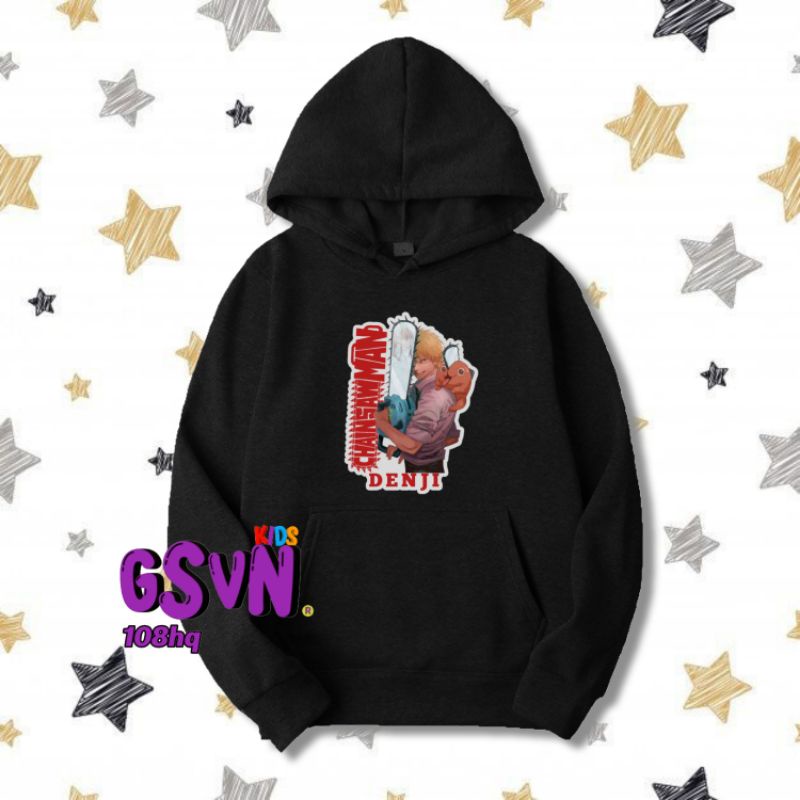 Jaket Anak - Hoodie Sweater Anime Chainsaw Man Terbaru Denji Makima Power Pochita Waifu Wibu Manga C