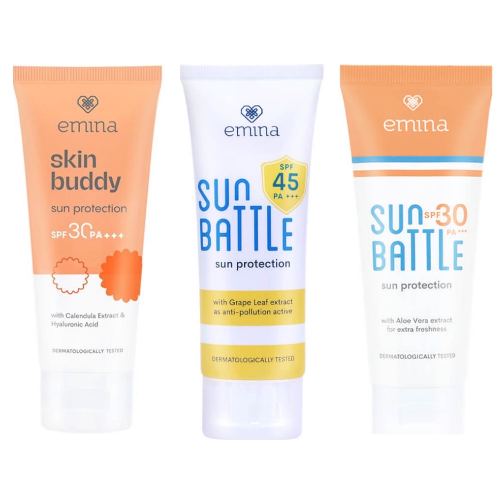 Emina Sun Protection SPF 30 PA+++ 60mL | Emina Sun Battle SPF 45 PA+++ 30 ml | Emina Skin Buddy SPF 