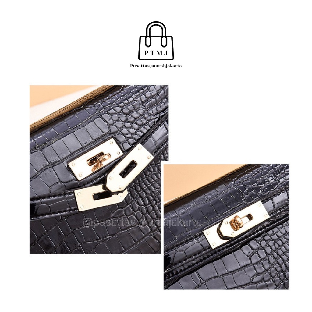 Karina bag sling bag premium bahan croco terbaru tas wanita selempang bahu ptmj