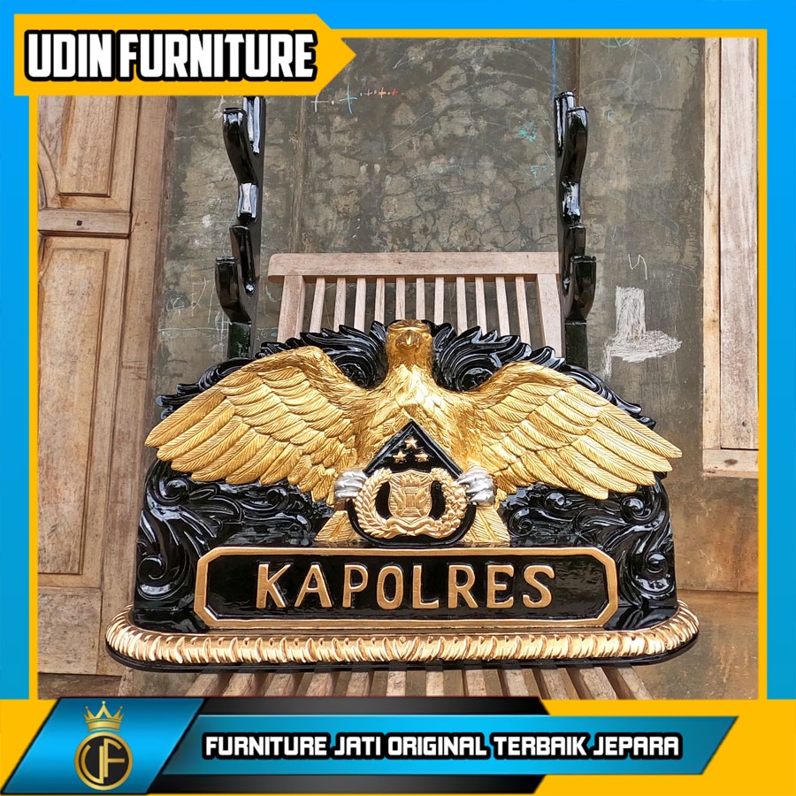 Papan Nama Meja Ukiran kayu Jati furniture Jepara