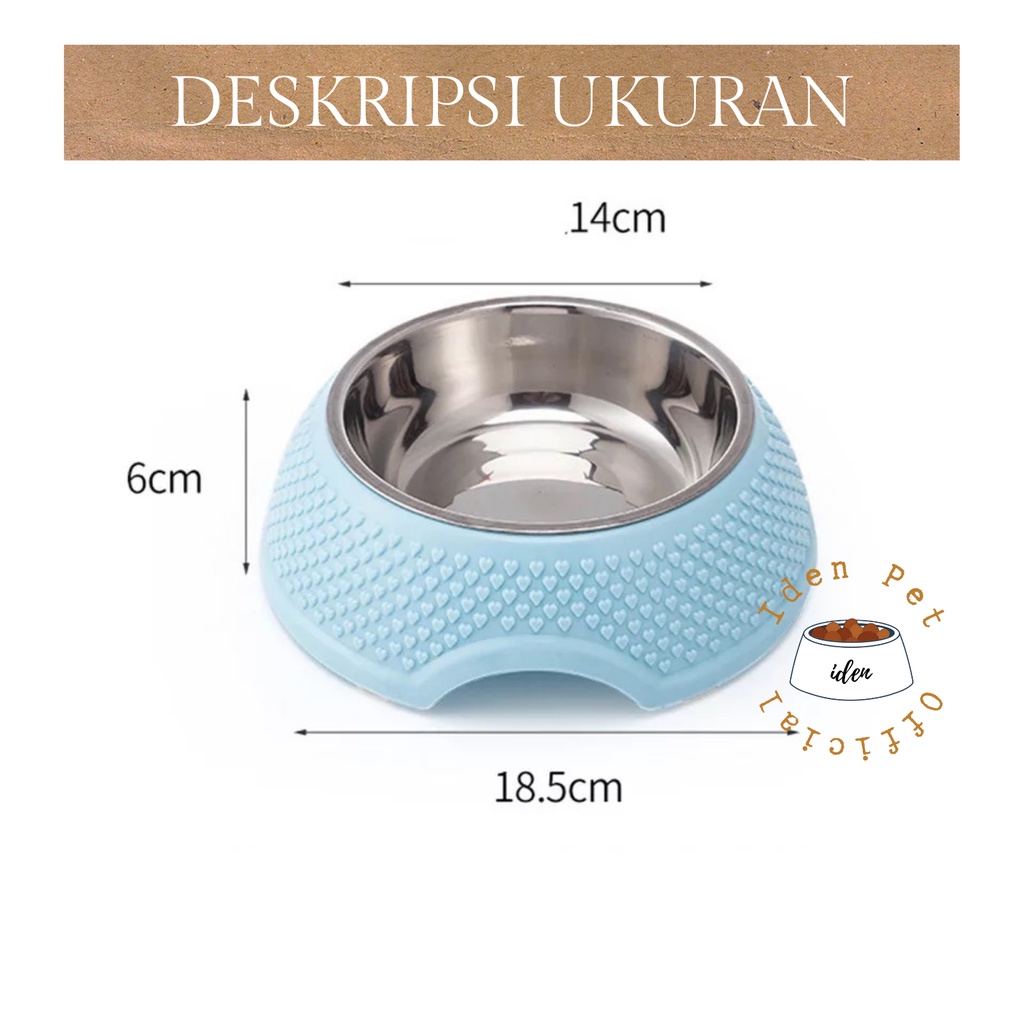 Mangkok Tempat Makan Minum Kucing Stainless Mangkuk Makanan Anjing Stainles Plastik Anti Selip Pet Dog Cat Bowl