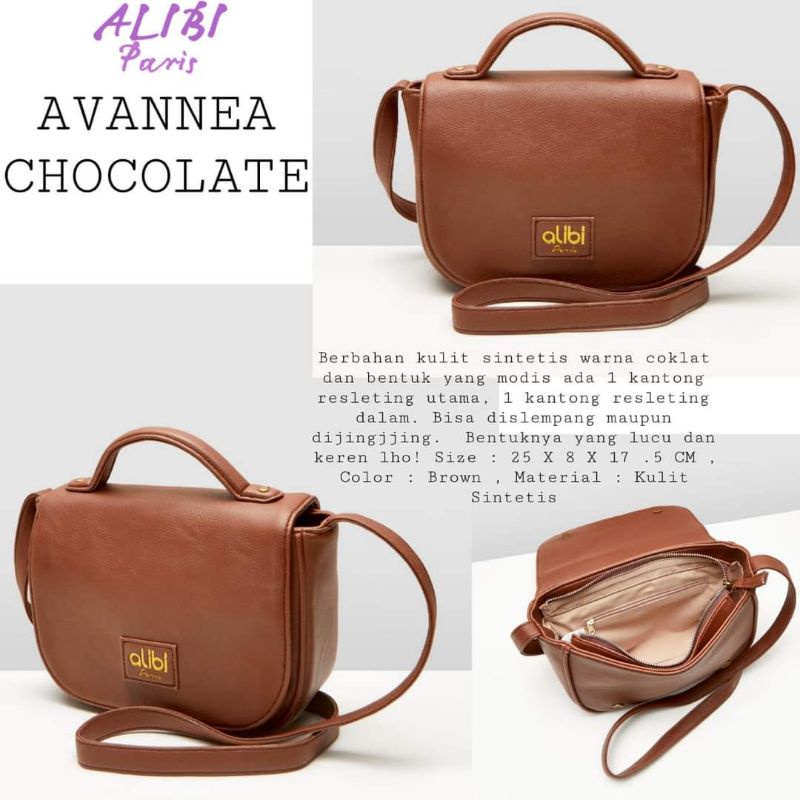 Tas Avannea Chocolate Alibi Paris (Tas Selempang Wanita PROMO)