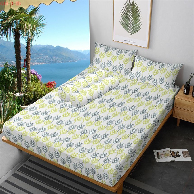 Bahan kain sprei katun Microtex Disperse Printing motif abstrak
