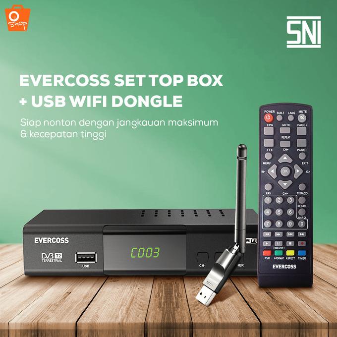 Evercoss Set Top Box + Usb Wifi Dongle Receiver Adapter|Stb Tv Digital
