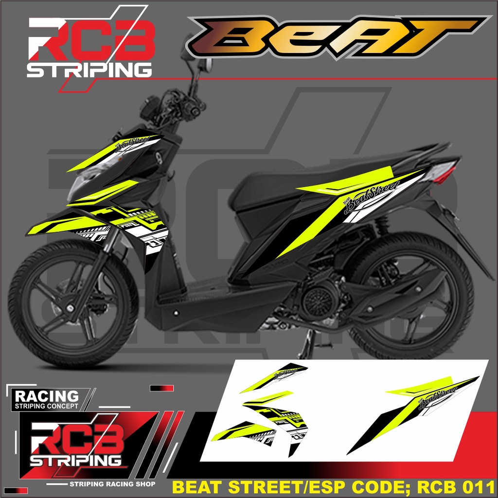 Sticker Striping Motor Beat Street/Beat Fi Esp/Beat Iss/ Beat Fi New - Stiker Variasi ELEGAN RCB 011