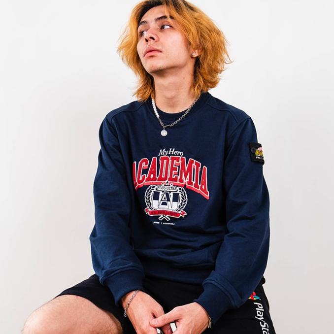 BERGARANSI W.Essentiels X FTH X My Hero Academia U.A High School Crewneck Navy