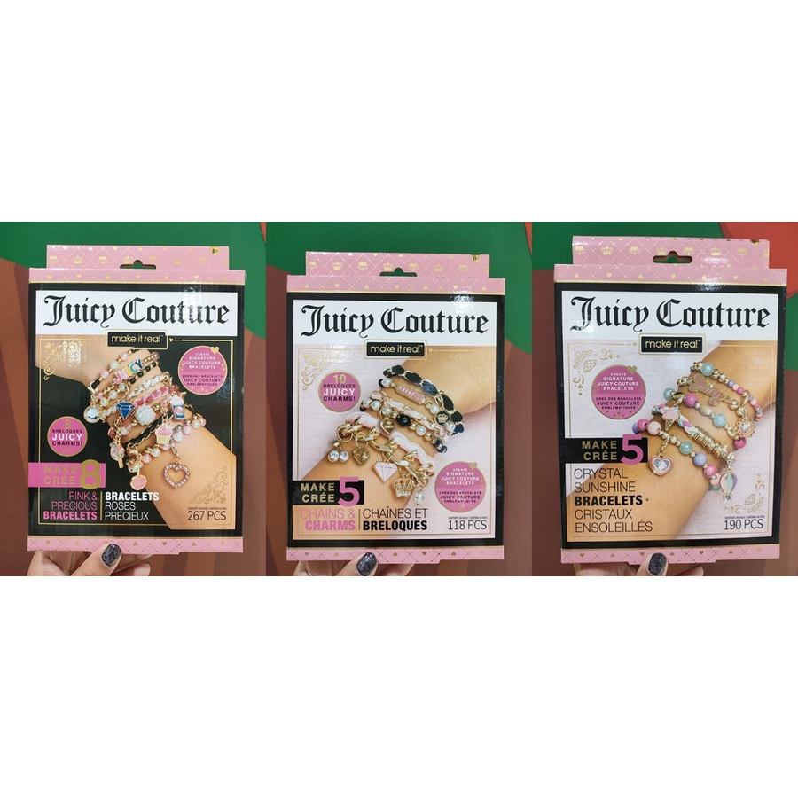 Make It Real Juicy Couture Pink Bracelet/ Chain Charm/ Crystal Sunshin