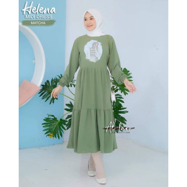 HELENA MIDI DRESS ORI ALFARO DRESS SALUR VIRAL MODERN KEKINIAN