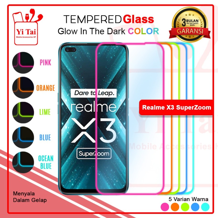 TEMPERED GLASS GLOW IN THE DARK YI TAI REALME X3 SUPERZOOM - GA