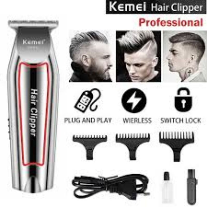 COD Alat Cukur Hair Clipper Kemei Detailer KM-032 Mesin Cukur Rambut Kumis Jenggot