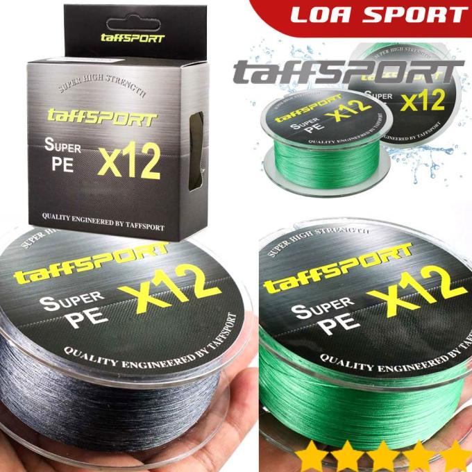 Senar PE Pancing Casting 300 Meter TaffSPORT Super PE Braided X12