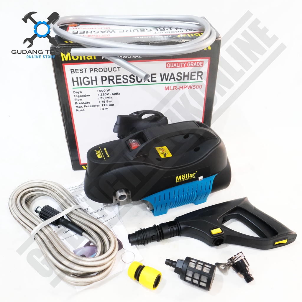 Mesin Jet Cleaner HPW500 MOLLAR / Mesin Steam Cuci Motor AC Mobil HPW 500 - High Pressure Washer HPW-500 MOLLAR