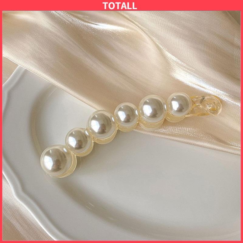 COD Jepit Rambut Pisang 10.5cm Mutiara Kristal Jepitan Ponytail  Salon Banana Ponytail Hair Claw Clips-Totall