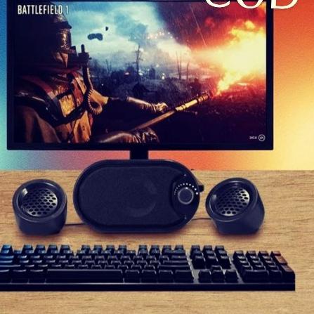 Speaker Stereo Full Bass Robot RS170 Support Komputer Laptop