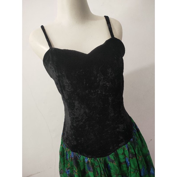 OL bludru CN Crop Dress bludru Tunik bludru atasan bludru dress vintage  wanita / remaja murah