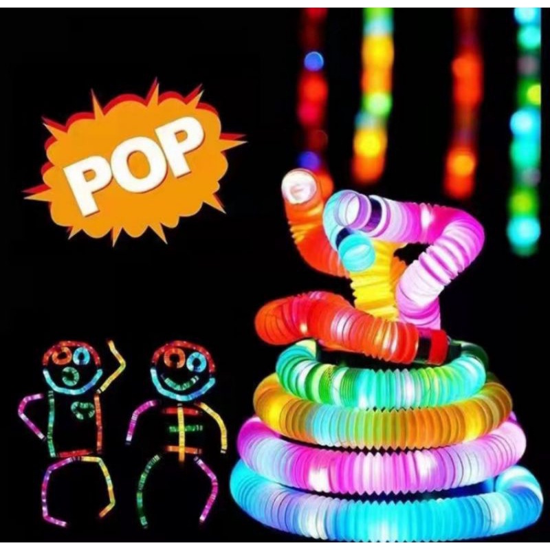 POP LIGHT POP LIGHT MAINAN ANAK LED/POP LIGHT MAINAN ANAK LED 1 SET/POP LIGHT MAINAN ANAK LED  1 SET/POP LIGHT RAINBOW JUMBO/LIGHT UP POP PIPES