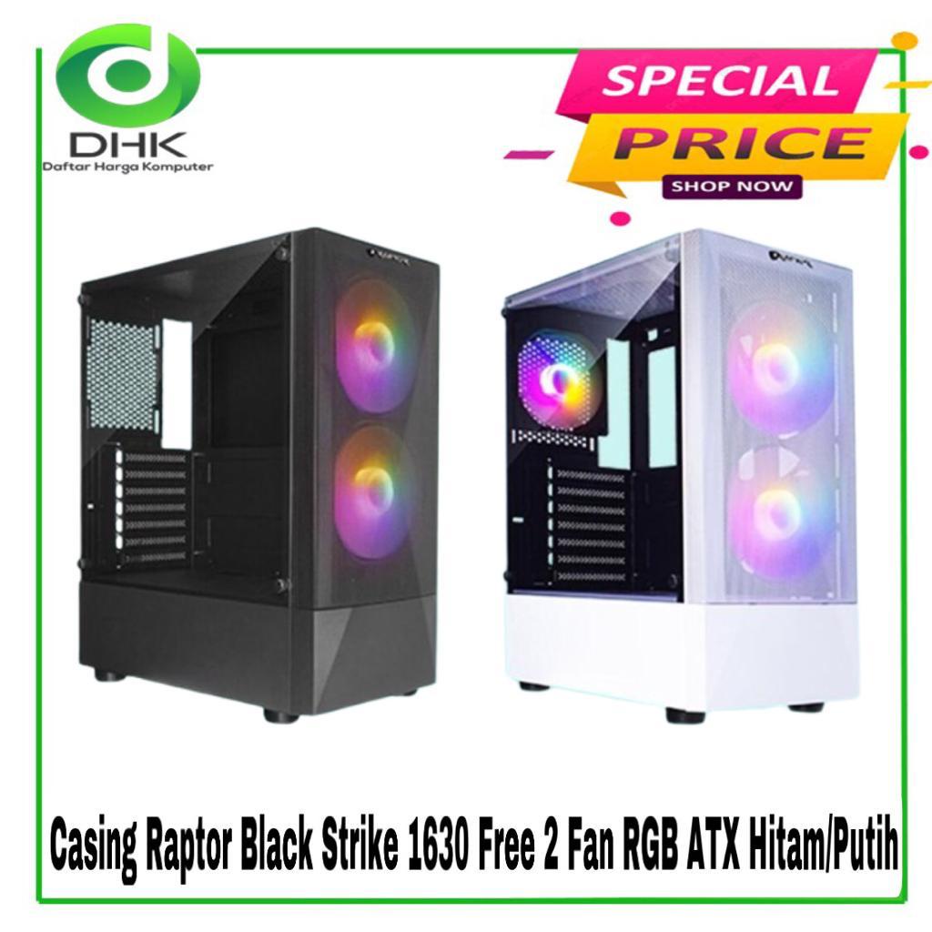 Casing Raptor Black Strike 1630 Free 2 Fan RGB ATX