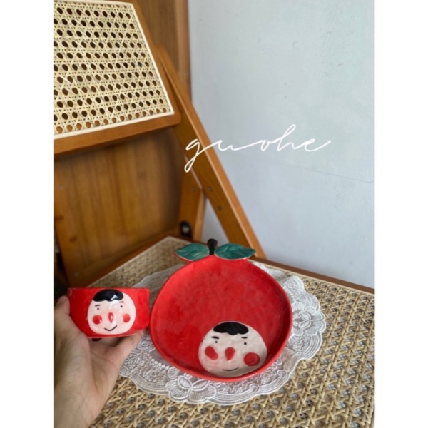 

Promo Cute Ceramic Plate Mug Set / Set Piring Gelas Keramik Lucu Buah2an - Merah Diskon