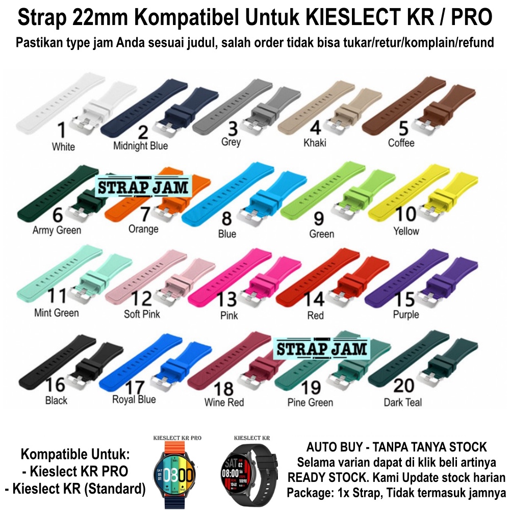 MS3 Tali Jam Tangan 22mm Kieslect KR Pro - Strap Rubber Silikon Dengan Teksture Bergaris