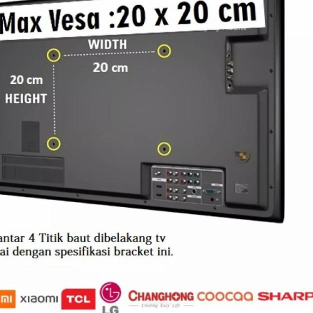 Bracket Braket Smart TV 32 40 42 43 Inch Sony Toshiba Aqua Polytron - LOKAL